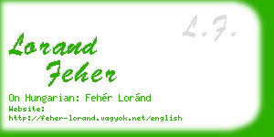 lorand feher business card